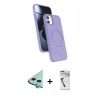 MARSİLYAN™- iPhone 11 Kılıf İz Işık Koleksiyonu - Şeffaf Uv Polymer Nano Ekran Koruyucu + Raze Metal Kamera Lens - MI