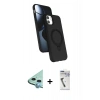 MARSİLYAN™- iPhone 11 Kılıf İz Işık Koleksiyonu - Şeffaf Uv Polymer Nano Ekran Koruyucu + Raze Metal Kamera Lens - MI