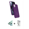 MARSİLYAN™- iPhone 11 Kılıf İz Işık Koleksiyonu - Şeffaf Uv Polymer Nano Ekran Koruyucu + Raze Metal Kamera Lens - MI