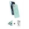 MARSİLYAN™- iPhone 11 Kılıf İz Işık Koleksiyonu - Şeffaf Uv Polymer Nano Ekran Koruyucu + Raze Metal Kamera Lens - MI