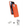 MARSİLYAN™- iPhone 11 Kılıf İz Işık Koleksiyonu - Şeffaf Uv Polymer Nano Ekran Koruyucu + Renkli Kamera Lens Koruma Cam - PE
