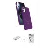 MARSİLYAN™- iPhone 11 Kılıf İz Işık Koleksiyonu - Şeffaf Uv Polymer Nano Ekran Koruyucu + Renkli Kamera Lens Koruma Cam - PE