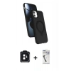 MARSİLYAN™- iPhone 11 Kılıf İz Işık Koleksiyonu - Şeffaf Uv Polymer Nano Ekran Koruyucu + PVD Metal Kamera Lens - SH