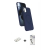 MARSİLYAN™- iPhone 11 Kılıf İz Işık Koleksiyonu - Şeffaf Uv Polymer Nano Ekran Koruyucu + Renkli Kamera Lens Koruma Cam - TU
