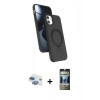 MARSİLYAN™- iPhone 11 Kılıf İz Işık Koleksiyonu - Siyah 34D Hayalet Izgaralı Cam + Pers Alüminyum Kamera Lens - GI