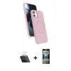 MARSİLYAN™- iPhone 11 Kılıf İz Işık Koleksiyonu - Siyah 34D Hayalet Izgaralı Cam + Kamera Lens Koruma Cam - SF