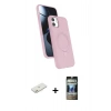 MARSİLYAN™- iPhone 11 Kılıf İz Işık Koleksiyonu - Siyah 34D Hayalet Izgaralı Cam + Renkli Kamera Lens Koruma Cam - TU