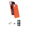 MARSİLYAN™- iPhone 11 Kılıf İz Işık Koleksiyonu - Siyah 34D Hayalet Izgaralı Cam + Renkli Kamera Lens Koruma Cam - TU