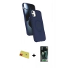 MARSİLYAN™- iPhone 11 Kılıf İz Işık Koleksiyonu - Siyah 360 Mat Full Body Arka Koruyucu + Rainbow Kamera Lens Koruma Cam - KI