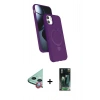 MARSİLYAN™- iPhone 11 Kılıf İz Işık Koleksiyonu - Siyah 360 Mat Full Body Arka Koruyucu + Raze Metal Kamera Lens - KI