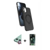 MARSİLYAN™- iPhone 11 Kılıf İz Işık Koleksiyonu - Siyah 360 Mat Full Body Arka Koruyucu + Raze Metal Kamera Lens - KI