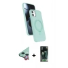MARSİLYAN™- iPhone 11 Kılıf İz Işık Koleksiyonu - Siyah 360 Mat Full Body Arka Koruyucu + Raze Metal Kamera Lens - KI