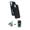 MARSİLYAN™- iPhone 11 Kılıf İz Işık Koleksiyonu - Siyah 360 Mat Full Body Arka Koruyucu + Raze Metal Kamera Lens - KI