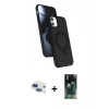 MARSİLYAN™- iPhone 11 Kılıf İz Işık Koleksiyonu - Siyah 360 Mat Full Body Arka Koruyucu + Pers Alüminyum Kamera Lens - LT