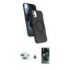 MARSİLYAN™- iPhone 11 Kılıf İz Işık Koleksiyonu - Siyah 360 Mat Full Body Arka Koruyucu + Pers Alüminyum Kamera Lens - GI