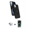 MARSİLYAN™- iPhone 11 Kılıf İz Işık Koleksiyonu - Siyah 360 Mat Full Body Arka Koruyucu + Pers Alüminyum Kamera Lens - GI