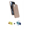 MARSİLYAN™- iPhone 11 Kılıf İz Işık Koleksiyonu - Siyah 3D Antistatik Cam Ekran Koruyucu + Rainbow Kamera Lens Koruma Cam - KI