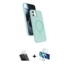 MARSİLYAN™- iPhone 11 Kılıf İz Işık Koleksiyonu - Siyah 3D Antistatik Cam Ekran Koruyucu + Kamera Lens Koruma Cam - SF