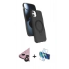 MARSİLYAN™- iPhone 11 Kılıf İz Işık Koleksiyonu - Siyah 3D Antistatik Cam Ekran Koruyucu + Raze Metal Kamera Lens - SH