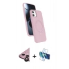 MARSİLYAN™- iPhone 11 Kılıf İz Işık Koleksiyonu - Siyah 3D Antistatik Cam Ekran Koruyucu + Raze Metal Kamera Lens - SH