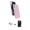 MARSİLYAN™- iPhone 11 Kılıf İz Işık Koleksiyonu - Siyah 3D Antistatik Hayalet Cam Ekran Koruyucu + Pers Alüminyum Kamera Lens - GD