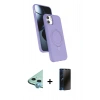 MARSİLYAN™- iPhone 11 Kılıf İz Işık Koleksiyonu - Siyah 3D Antistatik Hayalet Cam Ekran Koruyucu + Raze Metal Kamera Lens - MI