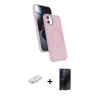 MARSİLYAN™- iPhone 11 Kılıf İz Işık Koleksiyonu - Siyah 3D Antistatik Hayalet Cam Ekran Koruyucu + Renkli Kamera Lens Koruma Cam - YL
