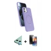 MARSİLYAN™- iPhone 11 Kılıf İz Işık Koleksiyonu - Siyah 3D Antistatik Mat Seramik Nano Ekran Koruyucu + Raze Metal Kamera Lens - MI