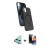 MARSİLYAN™- iPhone 11 Kılıf İz Işık Koleksiyonu - Siyah 3D Antistatik Mat Seramik Nano Ekran Koruyucu + Raze Metal Kamera Lens - MI