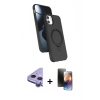 MARSİLYAN™- iPhone 11 Kılıf İz Işık Koleksiyonu - Siyah 3D Antistatik Mat Seramik Nano Ekran Koruyucu + Raze Metal Kamera Lens - MR