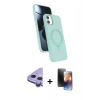 MARSİLYAN™- iPhone 11 Kılıf İz Işık Koleksiyonu - Siyah 3D Antistatik Mat Seramik Nano Ekran Koruyucu + Raze Metal Kamera Lens - MR