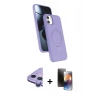 MARSİLYAN™- iPhone 11 Kılıf İz Işık Koleksiyonu - Siyah 3D Antistatik Mat Seramik Nano Ekran Koruyucu + Raze Metal Kamera Lens - MR