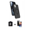 MARSİLYAN™- iPhone 11 Kılıf İz Işık Koleksiyonu - Siyah 3D Antistatik Mat Seramik Nano Ekran Koruyucu + PVD Metal Kamera Lens - TU