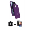 MARSİLYAN™- iPhone 11 Kılıf İz Işık Koleksiyonu - Siyah 3D Antistatik Mat Seramik Nano Ekran Koruyucu + PVD Metal Kamera Lens - TU