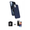 MARSİLYAN™- iPhone 11 Kılıf İz Işık Koleksiyonu - Siyah 3D Antistatik Mat Seramik Nano Ekran Koruyucu + PVD Metal Kamera Lens - TU