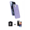 MARSİLYAN™- iPhone 11 Kılıf İz Işık Koleksiyonu - Siyah 3D Antistatik Mat Seramik Nano Ekran Koruyucu + PVD Metal Kamera Lens - TU