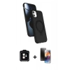 MARSİLYAN™- iPhone 11 Kılıf İz Işık Koleksiyonu - Siyah 3D Antistatik Mat Seramik Nano Ekran Koruyucu + PVD Metal Kamera Lens - TU