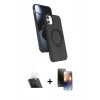 MARSİLYAN™- iPhone 11 Kılıf İz Işık Koleksiyonu - Siyah 3D Antistatik Mat Seramik Nano Ekran Koruyucu + Kamera Lens Koruma Cam - SF