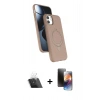 MARSİLYAN™- iPhone 11 Kılıf İz Işık Koleksiyonu - Siyah 3D Antistatik Mat Seramik Nano Ekran Koruyucu + Kamera Lens Koruma Cam - SF