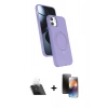 MARSİLYAN™- iPhone 11 Kılıf İz Işık Koleksiyonu - Siyah 3D Antistatik Mat Seramik Nano Ekran Koruyucu + Kamera Lens Koruma Cam - SF