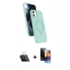 MARSİLYAN™- iPhone 11 Kılıf İz Işık Koleksiyonu - Siyah 3D Antistatik Mat Seramik Nano Ekran Koruyucu + Kamera Lens Koruma Cam - SF