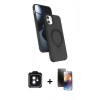 MARSİLYAN™- iPhone 11 Kılıf İz Işık Koleksiyonu - Siyah 3D Antistatik Mat Seramik Nano Ekran Koruyucu + PVD Metal Kamera Lens - SH