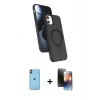 MARSİLYAN™- iPhone 11 Kılıf İz Işık Koleksiyonu - Siyah 3D Antistatik Mat Seramik Nano Ekran Koruyucu + Neon Fosforlu Kamera Lens - TU