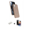 MARSİLYAN™- iPhone 11 Kılıf İz Işık Koleksiyonu - Siyah 3D Antistatik Mat Seramik Nano Ekran Koruyucu + Renkli Kamera Lens Koruma Cam - YL