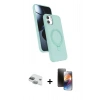 MARSİLYAN™- iPhone 11 Kılıf İz Işık Koleksiyonu - Siyah 3D Antistatik Mat Seramik Nano Ekran Koruyucu + Pers Alüminyum Kamera Lens - YL