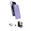 MARSİLYAN™- iPhone 11 Kılıf İz Işık Koleksiyonu - Siyah 3D Antistatik Mat Seramik Nano Ekran Koruyucu + Pers Alüminyum Kamera Lens - YL