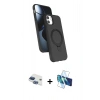 MARSİLYAN™- iPhone 11 Kılıf İz Işık Koleksiyonu - Siyah 3D Antistatik Seramik Nano Ekran Koruyucu + Lacivert Pers Alüminyum Kamera Lens
