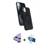 MARSİLYAN™- iPhone 11 Kılıf İz Işık Koleksiyonu - Siyah 3D Antistatik Seramik Nano Ekran Koruyucu + Raze Metal Kamera Lens - MR