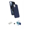 MARSİLYAN™- iPhone 11 Kılıf İz Işık Koleksiyonu - Siyah 3D Antistatik Seramik Nano Ekran Koruyucu + Renkli Kamera Lens Koruma Cam - PE