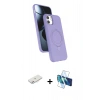 MARSİLYAN™- iPhone 11 Kılıf İz Işık Koleksiyonu - Siyah 3D Antistatik Seramik Nano Ekran Koruyucu + Renkli Kamera Lens Koruma Cam - PE